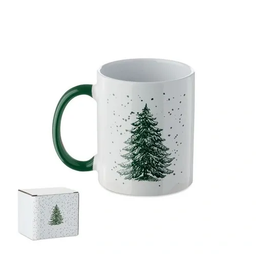 Taza de cerámica navideña 300 ml en caja de regalo ref CX1571 - Verde