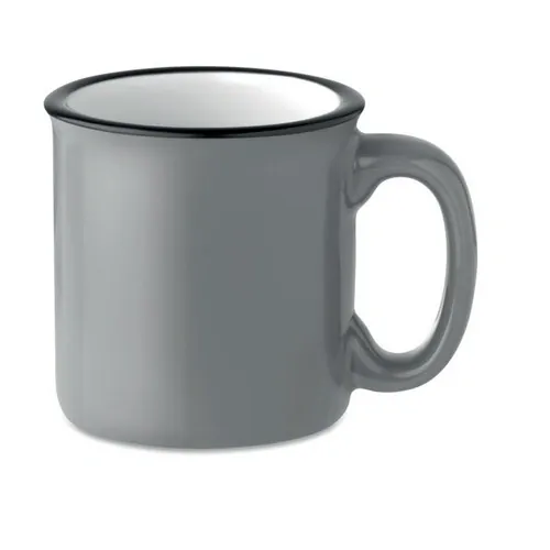 Taza cerámica vintage apta para lavavajillas ref MO9243 - Front Gris