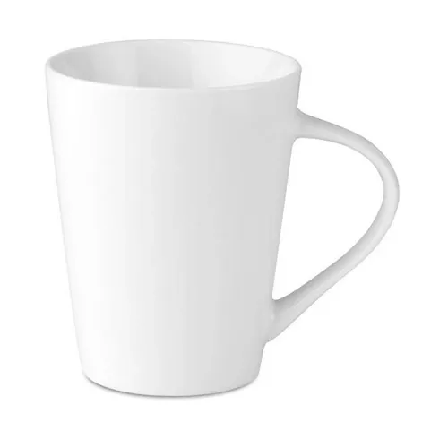Taza cónica de porcelana apta para lavavajillas ref MO9078 - Blanco