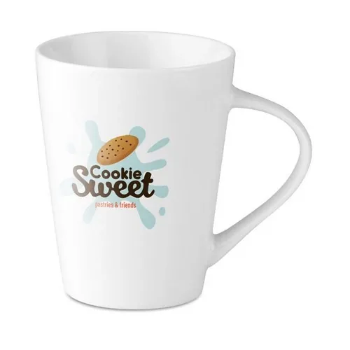 Taza cónica de porcelana apta para lavavajillas ref MO9078 - Printed Blanco