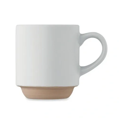 Taza apilable de cerámica ideal para ahorrar espacio ref MO2493 - Blanco 1