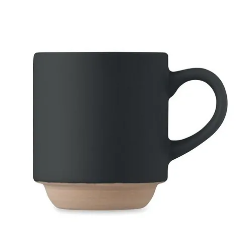 Taza apilable de cerámica ideal para ahorrar espacio ref MO2493 - Negro 1