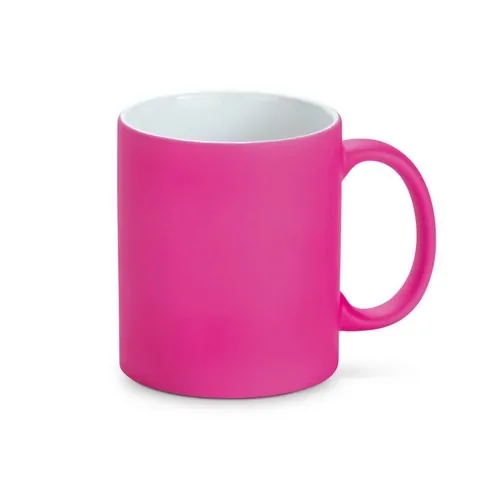 Taza de cerámica neón mate en caja de regalo ref 93886 - Rosa 01