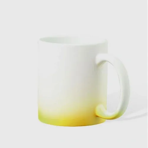 Taza de cerámica para sublimación acabado mate ref LA69 - Amarillo