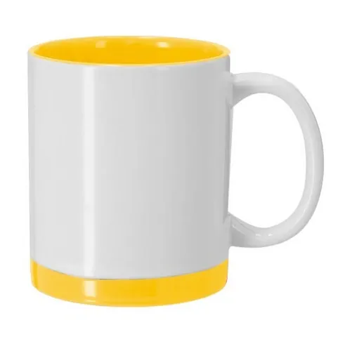 Taza de cerámica para sublimación con diseño a juego ref RA29 - Amarillo