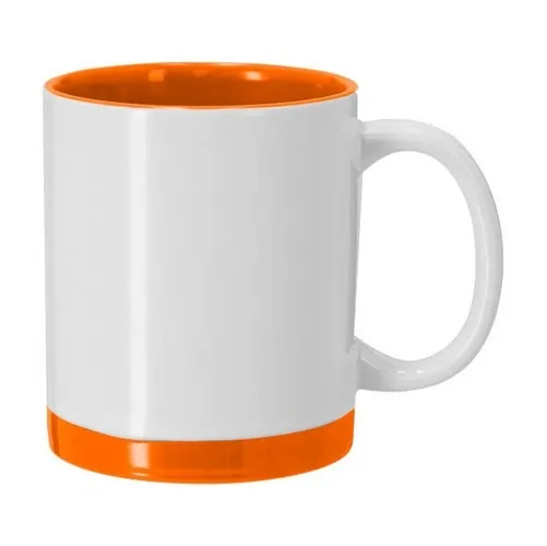 Taza de cerámica para sublimación con diseño a juego ref RA29 - Naranja