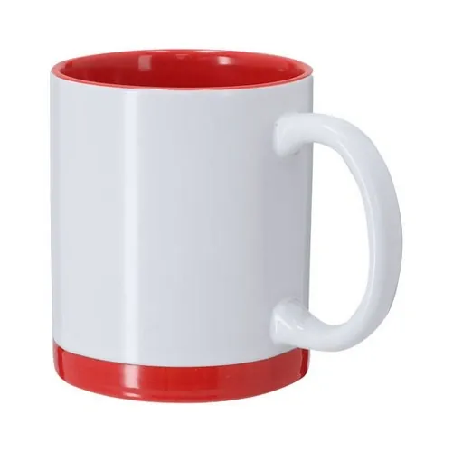 Taza de cerámica para sublimación con diseño a juego ref RA29 - Rojo