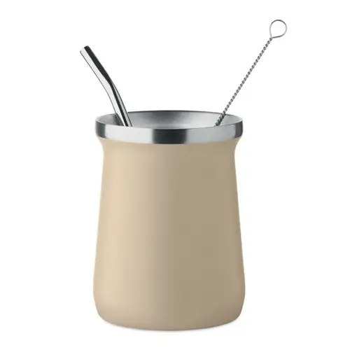 Taza de yerba mate miyerba personalizada de acero inoxidable ref MO2776 - Beig