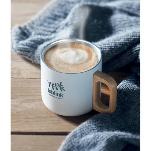 Taza de doble pared de acero inoxidable reciclado ref MO2325 - 7 Blanco