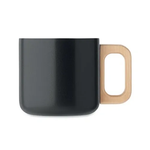 Taza de doble pared de acero inoxidable reciclado ref MO2325 - Back Negro