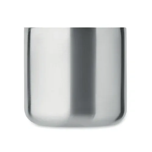 Taza de doble pared de acero inoxidable reciclado ref MO2325 - Side Plata Mate
