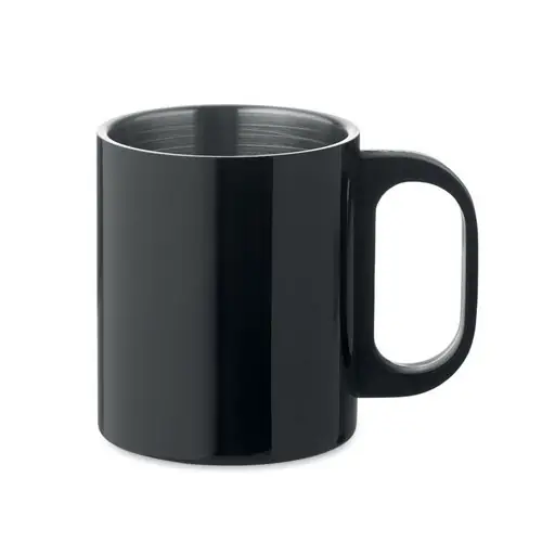 Taza de acero inoxidable doble pared con asa ergonómica ref MO6600 - Negro