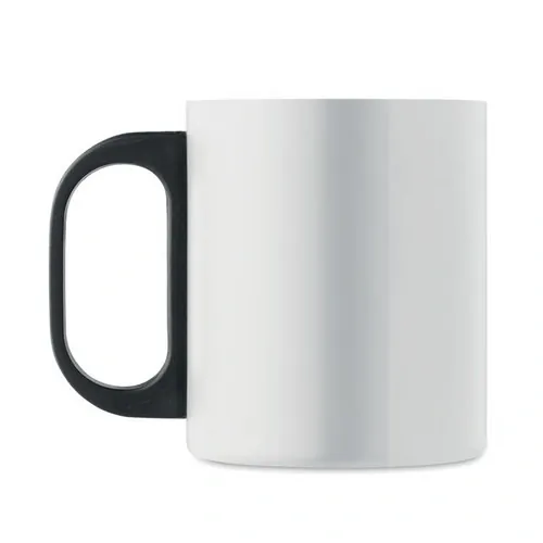 Taza de acero inoxidable doble pared con asa ergonómica ref MO6600 - Top Blanco