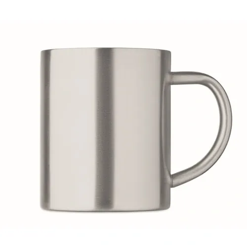 Taza doble pared en acero reciclado personalizable 260ml ref MO2621 - Back Plateado