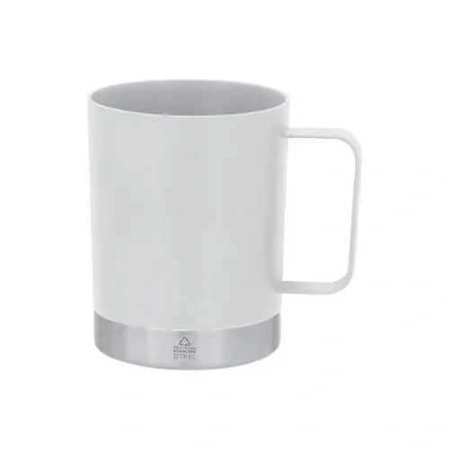 Taza reciclada con base de acero inoxidable ref RO38 - Blanco