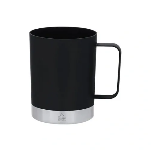 Taza reciclada con base de acero inoxidable ref RO38 - Negro
