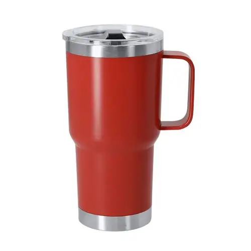 Taza térmica de acero reciclado con tapa a presión ref PA43 - Rojo