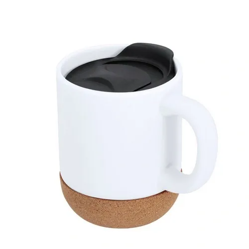 Taza térmica Shivak personalizable con tapa antideslizante ref 22290 - Blanco