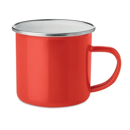 Taza vintage esmaltada metálica 350 ml ref MO9756 - Front Rojo