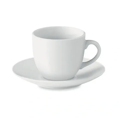 Taza cerámica para café con plato incluido ref MO9634 - Blanco