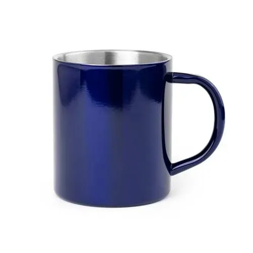 Taza de acero inox bicolor con diseño original ref 4656 - Azul