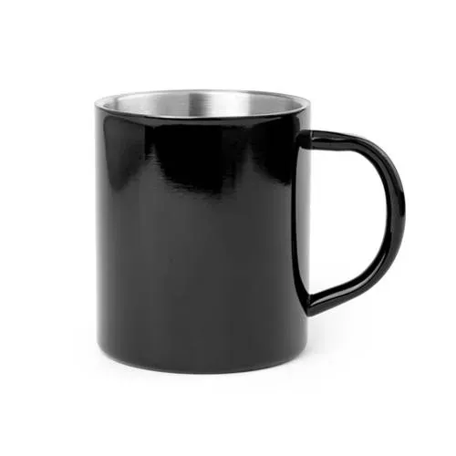 Taza de acero inox bicolor con diseño original ref 4656 - Negro