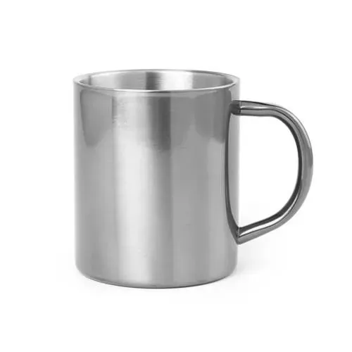 Taza de acero inox bicolor con diseño original ref 4656 - Plateado