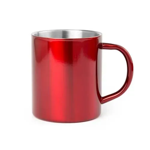 Taza de acero inox bicolor con diseño original ref 4656 - Rojo