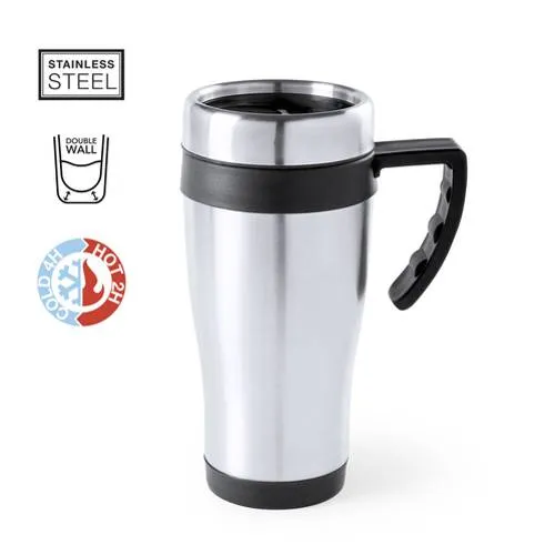 Taza de acero inox 450ml con tapa dosificadora ref 5101
