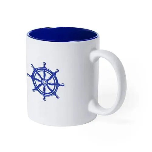 Taza de cerámica personalizable con interior colorido ref 5836 - Azul
