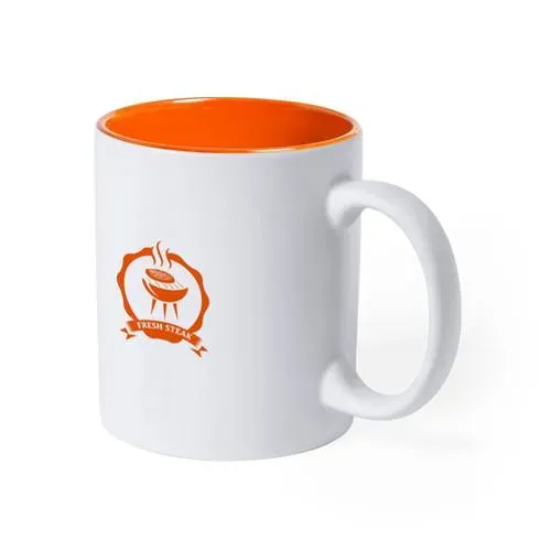 Taza de cerámica personalizable con interior colorido ref 5836 - Naranja