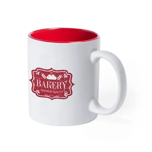Taza de cerámica personalizable con interior colorido ref 5836 - Rojo