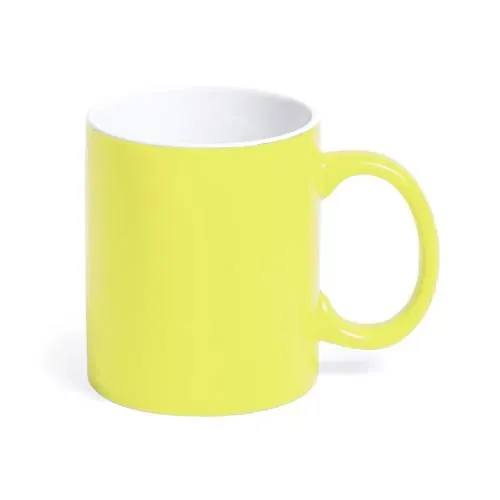 Taza de cerámica personalizable con grabado láser ref 5291 - Amarillo