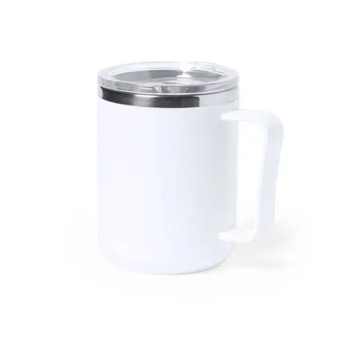 Taza térmica de acero inox con dosificador ref 1798 - Blanco