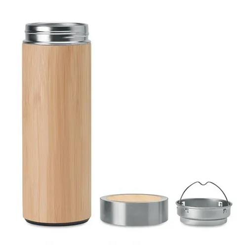 Termo de acero inoxidable con infusor de té ref MO9421 - Item Detail Picture Madera