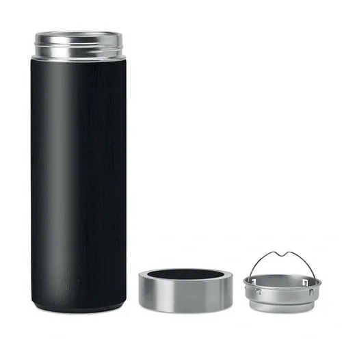 Termo de acero inoxidable con infusor de té ref MO9421 - Open Negro