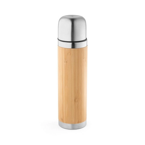 Termo de bambú y acero inoxidable mantiene bebidas frías y calientes ref 94254