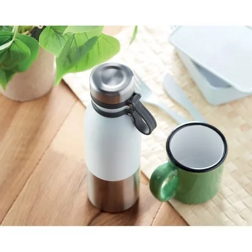 Termo acero inoxidable anti fugas con agarre de silicona ref MO9539 - Item Ambiant Picture Blanco