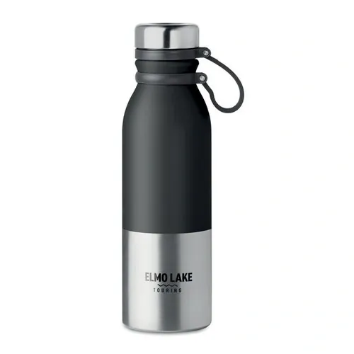 Termo acero inoxidable anti fugas con agarre de silicona ref MO9539 - Printed Negro