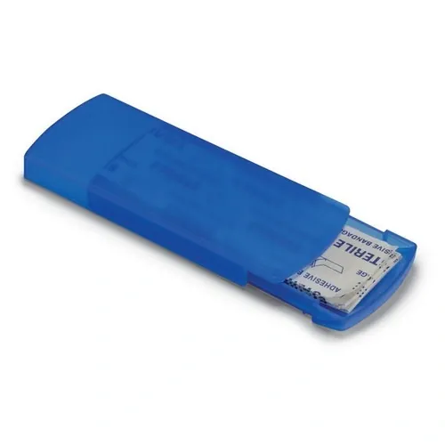 Caja compacta de plástico con 5 tiritas ref KC6949 - Azul Transparente