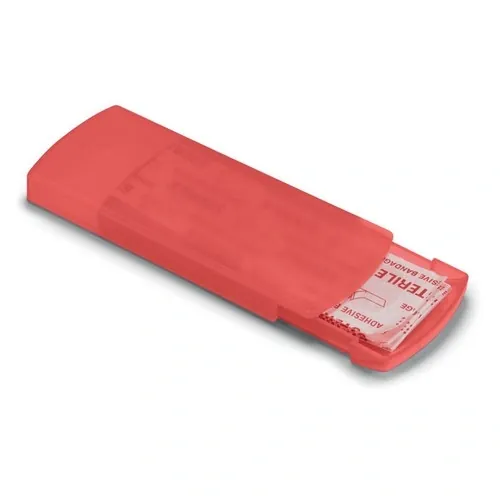 Caja compacta de plástico con 5 tiritas ref KC6949 - Rojo Transparente Back
