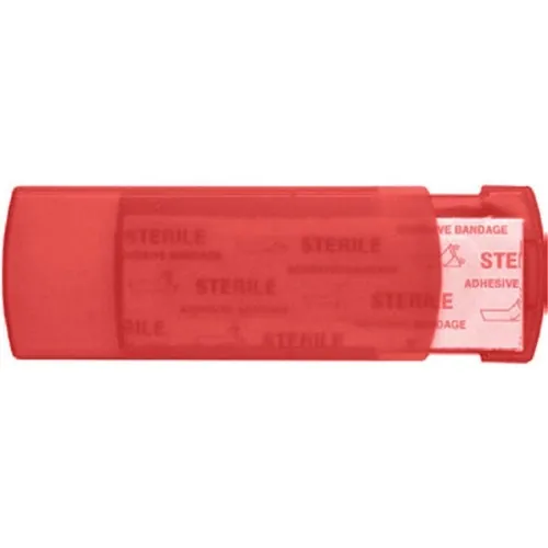Caja compacta de plástico con 5 tiritas ref KC6949 - Rojo Transparente Side