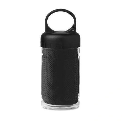 Toalla deportiva de microfibra con mosquetón de transporte ref MO9203 - Front Negro