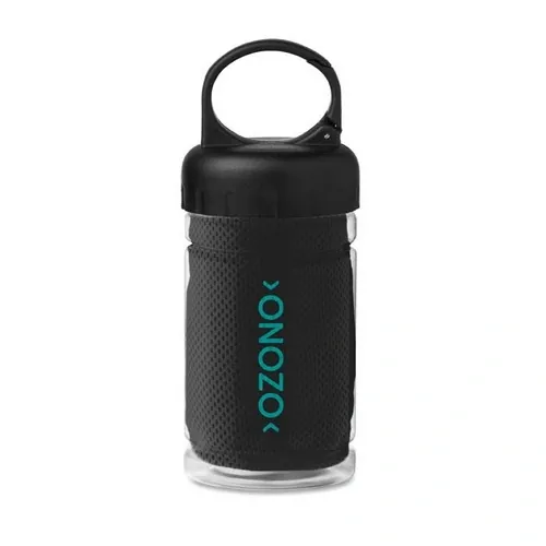 Toalla deportiva de microfibra con mosquetón de transporte ref MO9203 - Printed Negro