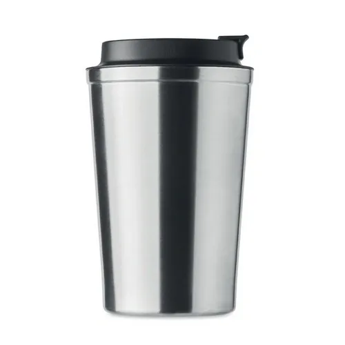 Vaso de acero inoxidable doble pared sin fugas 350 ml ref MO6276 - Back Plata Mate