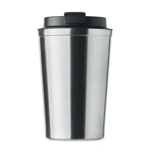 Vaso de acero inoxidable doble pared sin fugas 350 ml ref MO6276 - Side Plata Mate