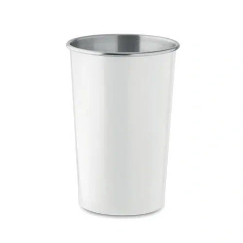 Vaso reutilizable de acero inoxidable reciclado 350 ml ref MO2063 - Blanco