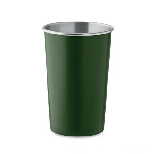 Vaso reutilizable de acero inoxidable reciclado 350 ml ref MO2063 - Front Verde Oscuro