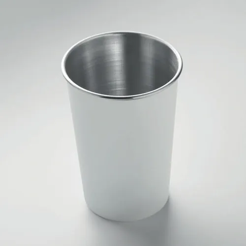 Vaso reutilizable de acero inoxidable reciclado 350 ml ref MO2063 - Item Detail Picture Blanco