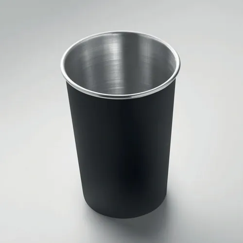Vaso reutilizable de acero inoxidable reciclado 350 ml ref MO2063 - Item Detail Picture Negro